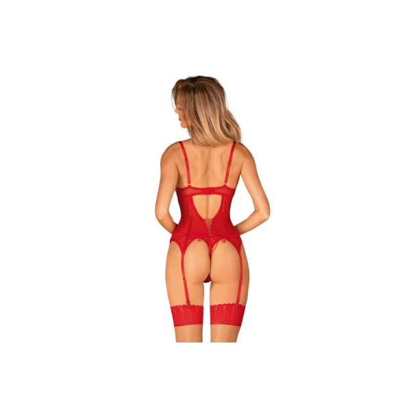 Ingridia corset et string - Rouge
